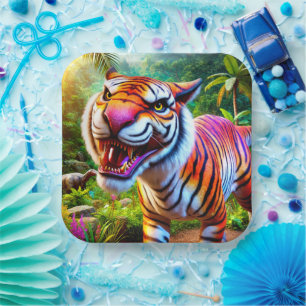 Assiettes En Carton Tiger Art