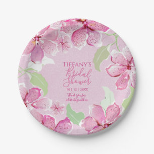 Assiettes En Carton Tiger Lilly Clematis Floral rose FÊTE DES MARIÉE