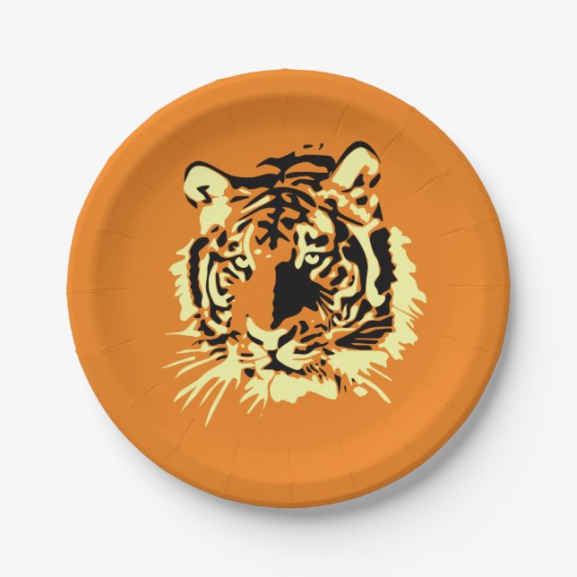 Assiettes En Carton Tigre (Devant)