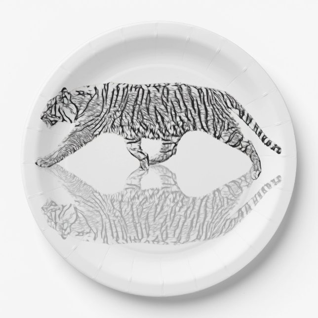 ASSIETTES EN CARTON TIGRE DE DISCRÉTION (Devant)