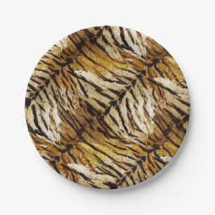 Assiettes En Carton Tigre skin, stylish, tigre, striped, animal print