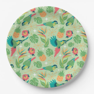 Assiettes En Carton Tiki Parrot Paper Plates