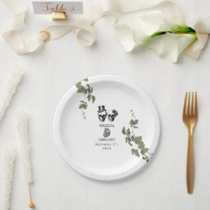 Assiettes En Carton Til Death Coeur gothique Mariage des crânes florau