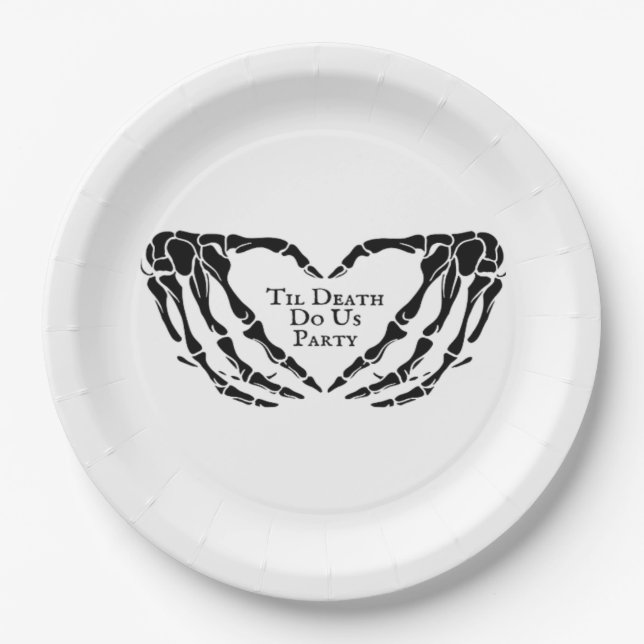 Assiettes En Carton Til Death - Skeleton Heart Hands (Devant)