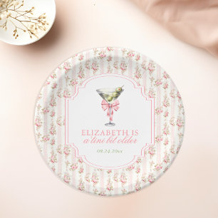 Assiettes En Carton 'Tini Bit Ancien Martini Coquette Anniversaire