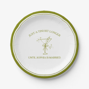 Assiettes En Carton "Tini Bit Longer" Sale Martini Olive Bachelorette