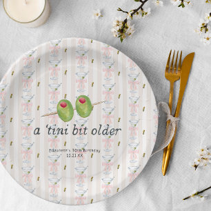 Assiettes En Carton Tini Bit plus âgé   Martini à thème Anniversaire