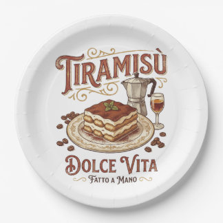 Assiettes En Carton Tiramisu Dolce Vita Dessert Italien 