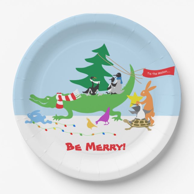 Assiettes En Carton Tis the Season Merry Paper Plates (Devant)