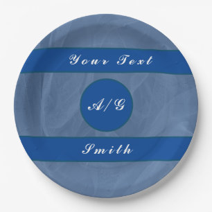 Assiettes En Carton Tissu bleu texturé imprimer n'importe quelle plaqu