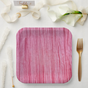 Assiettes En Carton Tissu de crêpe rose