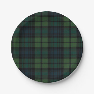 Assiettes En Carton Tissu Tartan Plaque de papier rond de 7 po