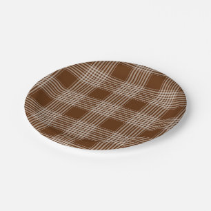 Assiettes En Carton Tissu Tartan Plaque de papier rond de 7 po