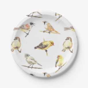 Assiettes En Carton Tit birds motif