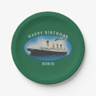 Assiettes En Carton Titanic Birthday Green RMS White Star Line Ship