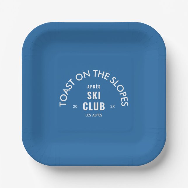 Assiettes En Carton Toast Sur Les Pistes Après Ski Club Sky Blue (Recto)