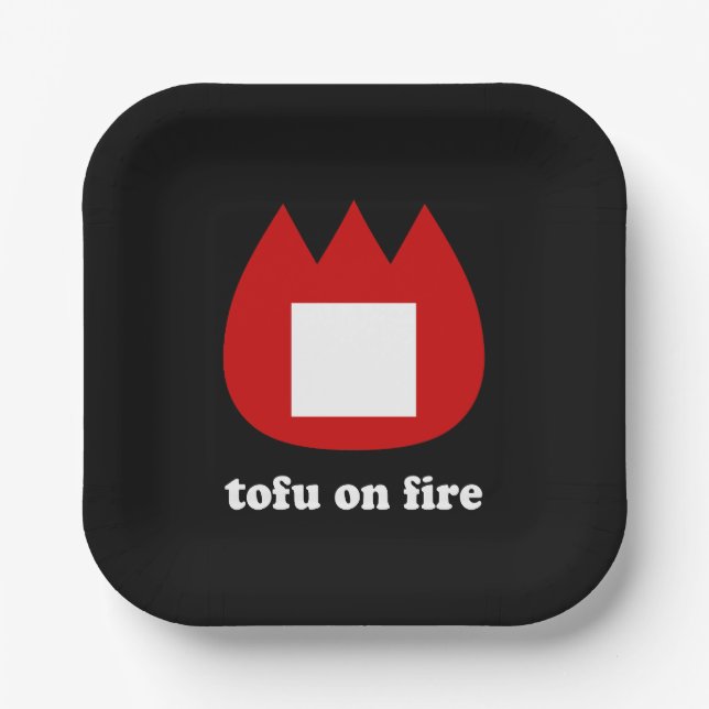 Assiettes En Carton 📛 tofu en feu (Recto)