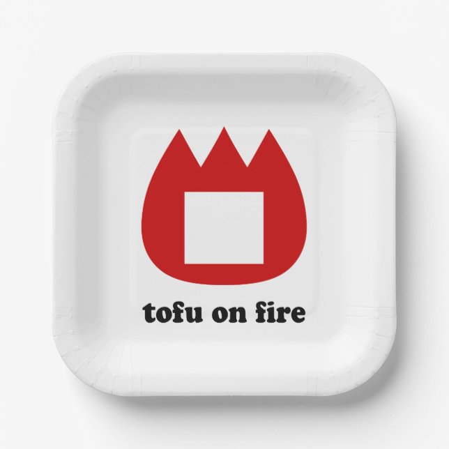 Assiettes En Carton 📛 tofu en feu (Recto)
