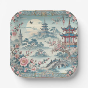 Assiettes En Carton toile bleue chinoise