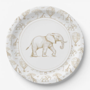 Assiettes En Carton Toile de Baby shower classique Little Wild
