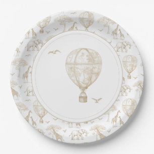 Assiettes En Carton Toile de Baby shower classique Little Wild