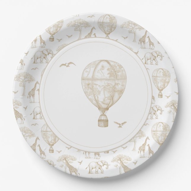 Assiettes En Carton Toile de Baby shower classique Little Wild (Devant)