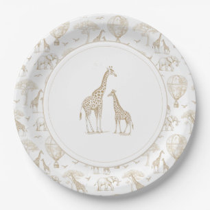Assiettes En Carton Toile de Baby shower classique Little Wild