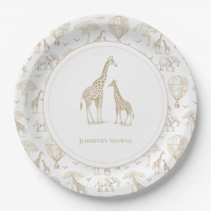 Assiettes En Carton Toile de Baby shower classique Little Wild