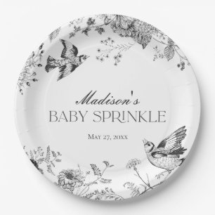 Assiettes En Carton Toile De Jouy Vintage Florale Bébé Sprinkle Noir