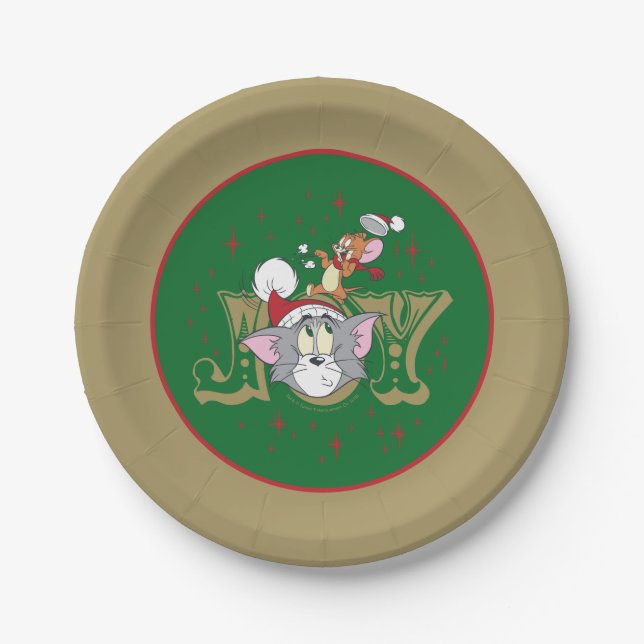 Assiettes En Carton Tom et Jerry Holiday Joy (Devant)