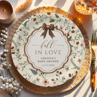 Assiettes En Carton Tombez amoureux Baby Shower Floral Rustique