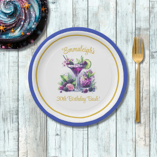 Assiettes En Carton Tons de violet : Un Bassin d'Anniversaire Bleu-Vio