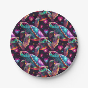 Assiettes En Carton Tortue de mer Disco