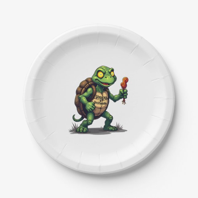 Assiettes En Carton Tortue zombie (Devant)
