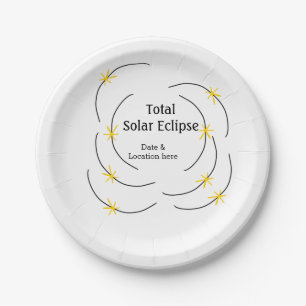 Assiettes En Carton Total éclipse solaire ajouter la date emplacement