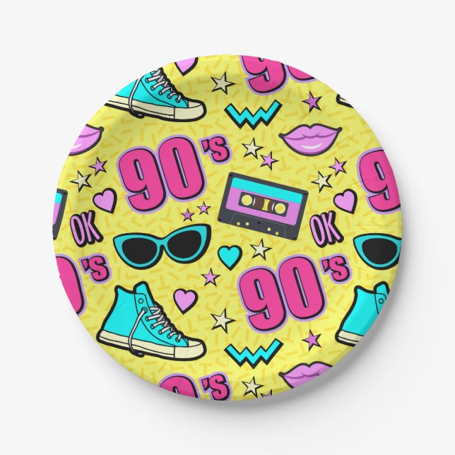 Assiettes En Carton Totalement les années 90 ! Partie (Devant)