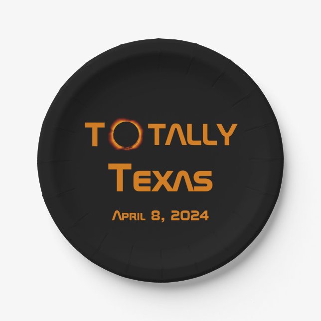 Assiettes En Carton Totalement Texas 2024 Solar Eclipse (Devant)