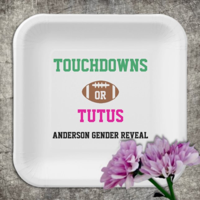 Assiettes En Carton Touchdowns ou Tutus Genre Reveal (Créateur téléchargé)