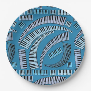 Assiettes En Carton Touches de piano courbes