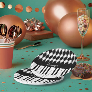 Assiettes En Carton Touches de piano personnalisées et diamants