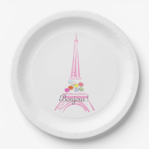 Assiettes En Carton Tour Eiffel de Macaron de Français de Paris
