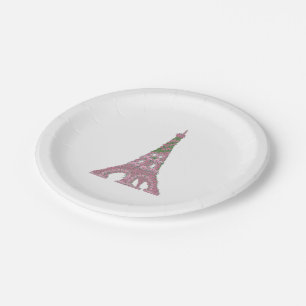 Assiettes En Carton Tour Eiffel Rose Rose Topio Art Papier Plaques