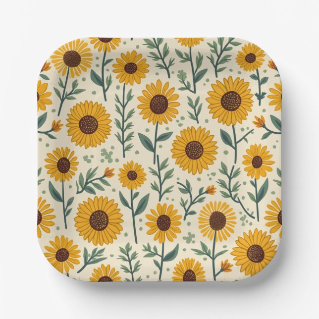 Assiettes En Carton tournesol (Recto)