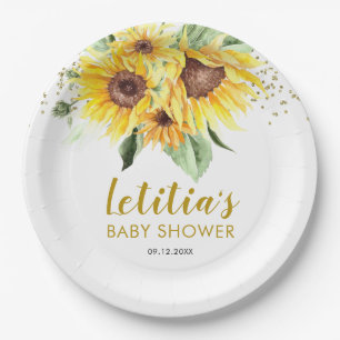 Assiettes En Carton Tournesol est sur le chemin Baby shower Plaque de 