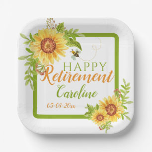Assiettes En Carton Tournesol floral