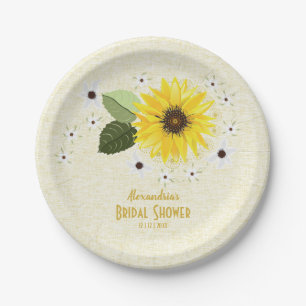 Assiettes En Carton Tournesol Floral Rustique Mariage Fête des mariées