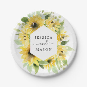 Assiettes En Carton Tournesol Jardin Mariage Douche Plaque en papier