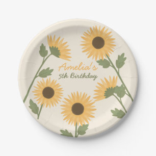 Assiettes En Carton Tournesol Plaques de papier d'anniversaire