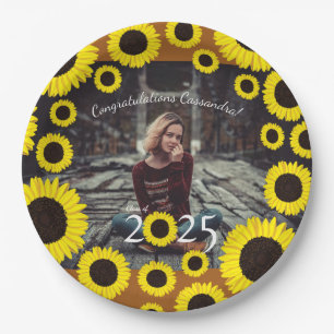 Assiettes En Carton Tournesols Pays Parti de Graduation Rust orange