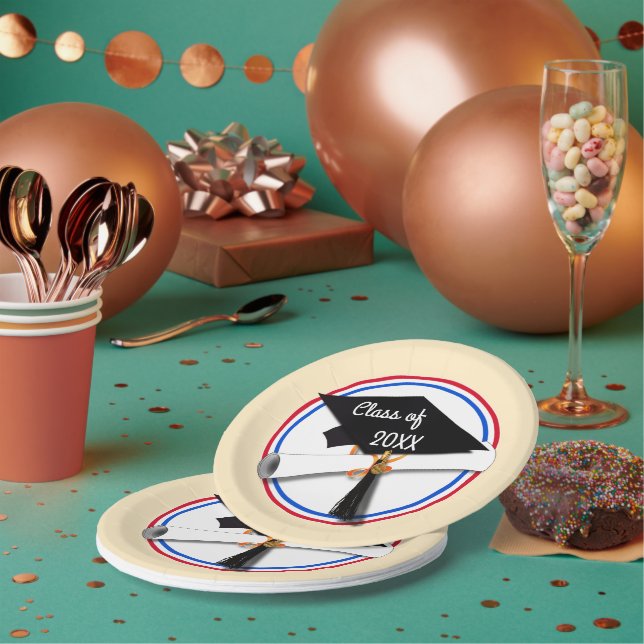 Assiettes En Carton Tous les Américains - Rouge Blanc & Bleu (Multi)